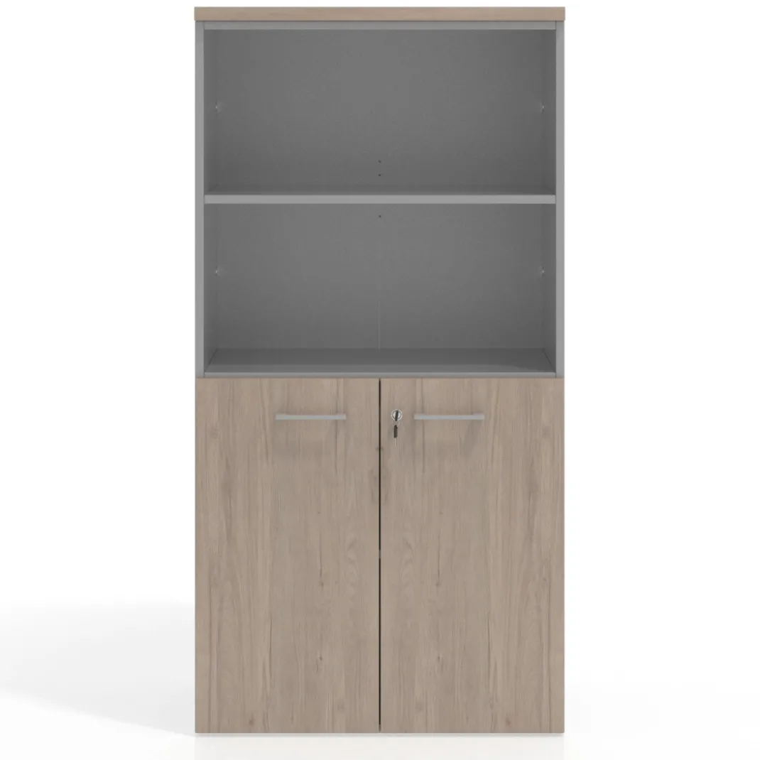 Armario de oficina Basic, medida 155x80cm con puerta baja