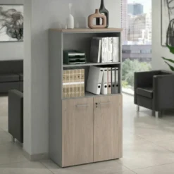 Armario de oficina Basic, medida 155x80cm con puerta baja