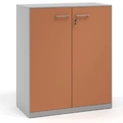 Armario metálico para oficina con puertas de melamina Strong 109x92cm, estructura aluminio