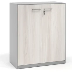 Armario metálico para oficina con puertas de melamina Strong 109x92cm, estructura aluminio