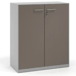 Armario metálico para oficina con puertas de melamina Strong 109x92cm, estructura aluminio