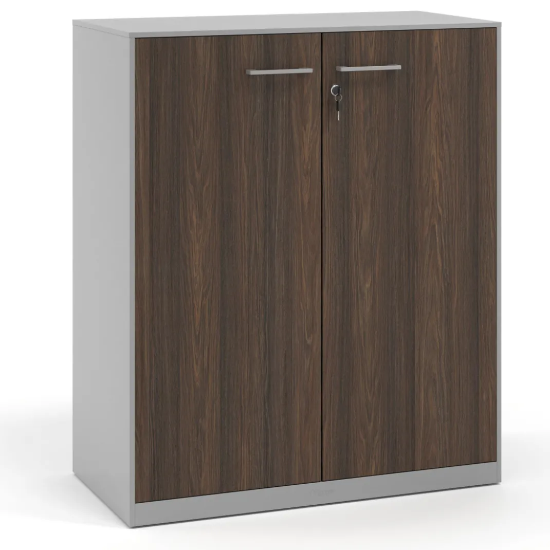 Armario metálico para oficina con puertas de melamina Strong 109x92cm, estructura aluminio