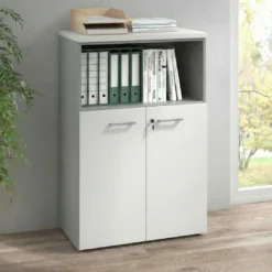 Armario de oficina Basic 3 alturas, medida 116x80 con puerta baja