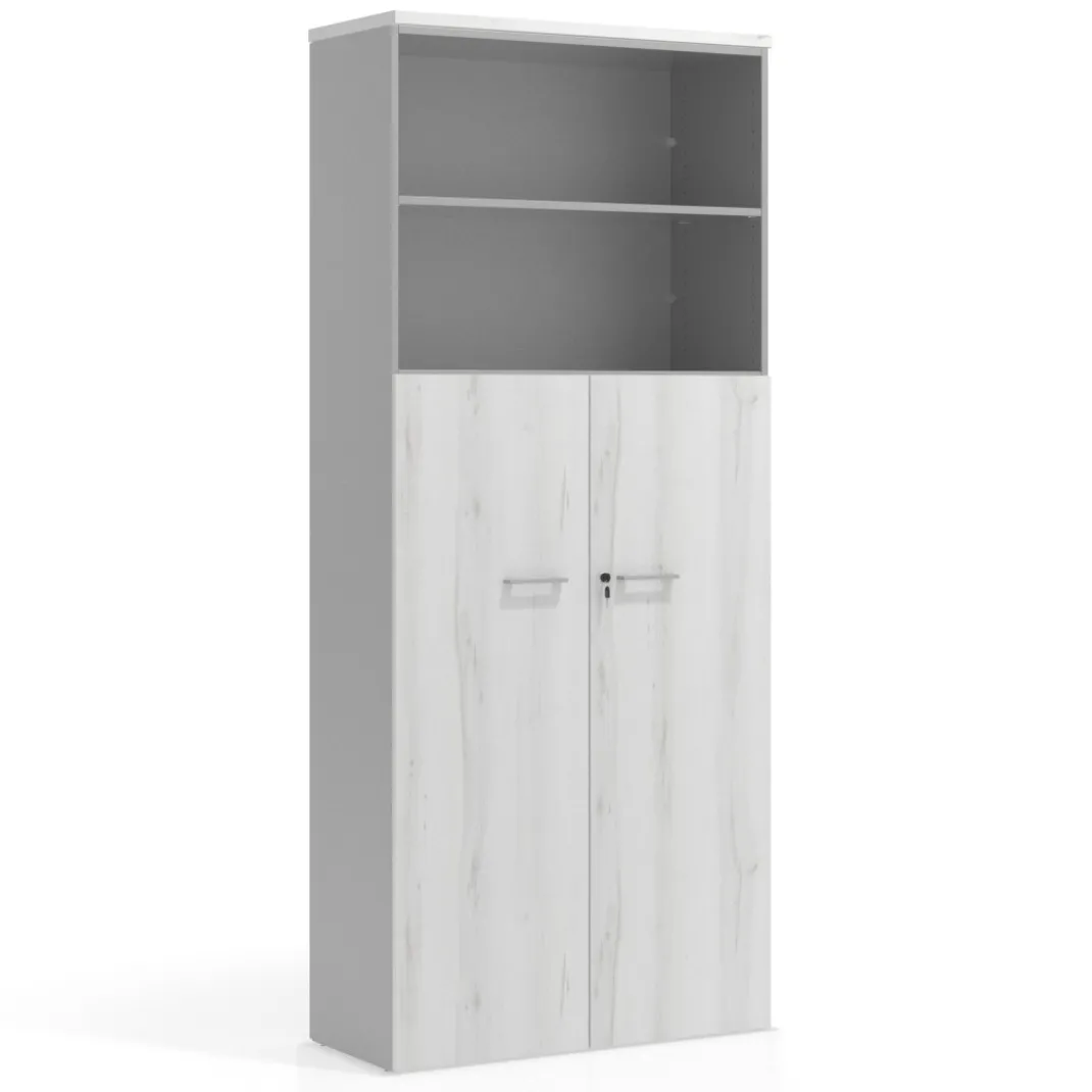 Armario de oficina Colors con puerta + estantes, medida 236x100