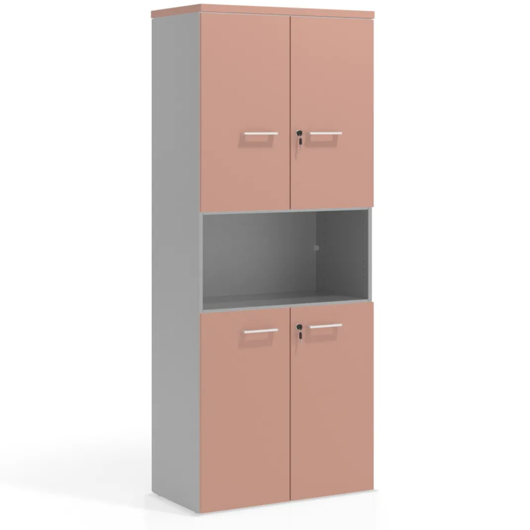 Armario de oficina Colors con doble puerta mediana, medida 193x80