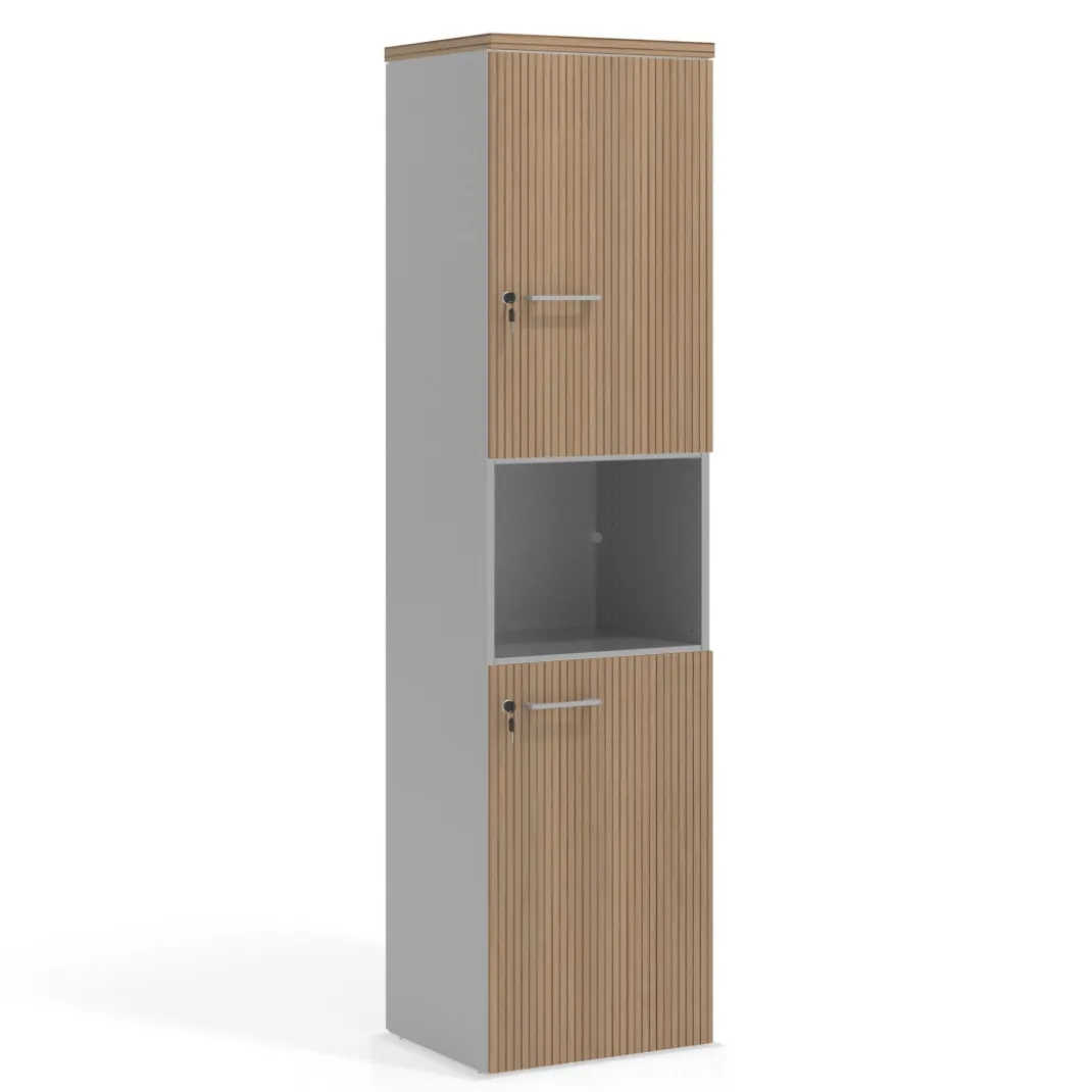 Armario de oficina Colors con doble puerta mediana, medida 193x50
