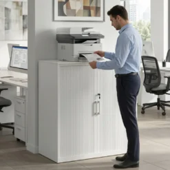 Armario de persiana Strong 109x92cm, estructura blanca