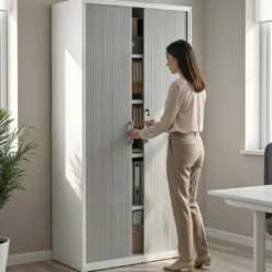 Armario de persiana Strong 185x92cm, estructura blanca