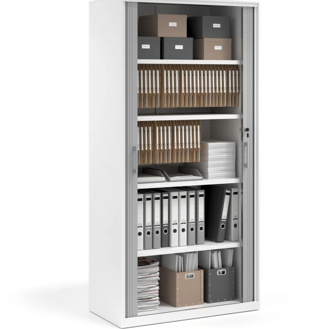 Armario de persiana Strong 185x92cm, estructura blanca