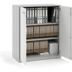 Armario metálico para oficina con puertas de melamina Strong 109x92cm, estructura aluminio