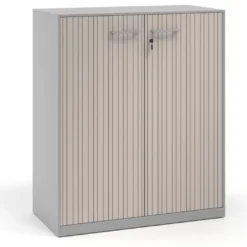 Armario metálico para oficina con puertas de melamina Strong 109x92cm, estructura aluminio