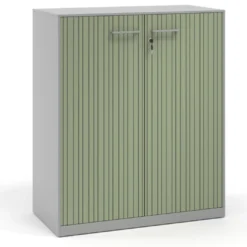 Armario metálico para oficina con puertas de melamina Strong 109x92cm, estructura aluminio