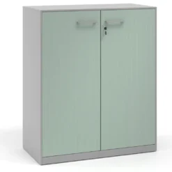 Armario metálico para oficina con puertas de melamina Strong 109x92cm, estructura aluminio