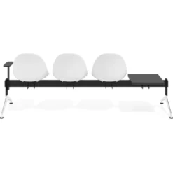 Bancada Sala de Espera Flow 3 asientos + mesa pata aluminio lúcido