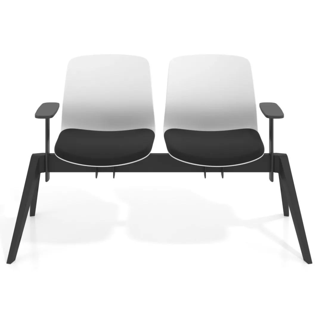 Bancada Sala de Espera Nexus 2 asientos + mesa, pata nylon