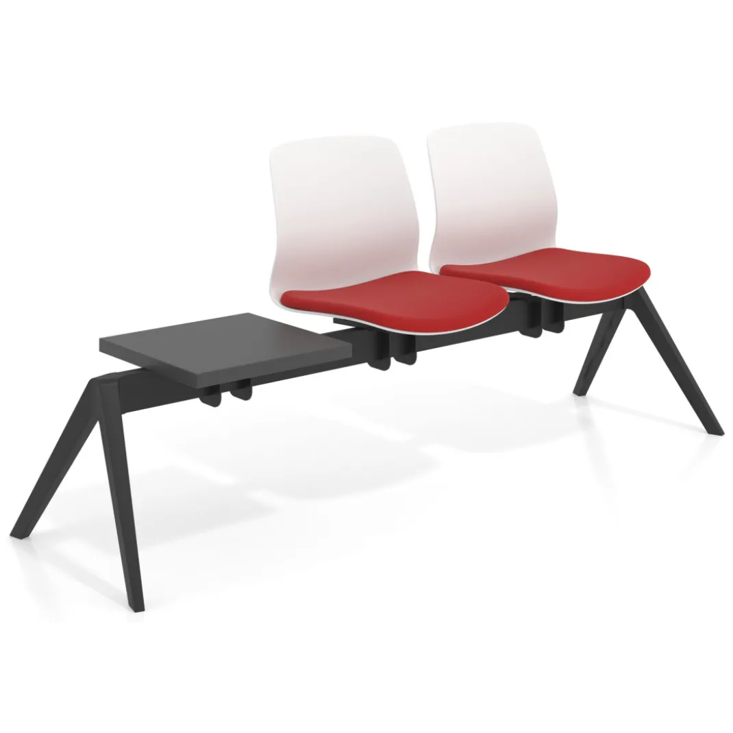 Bancada Sala de Espera Nexus 2 asientos + mesa, pata nylon