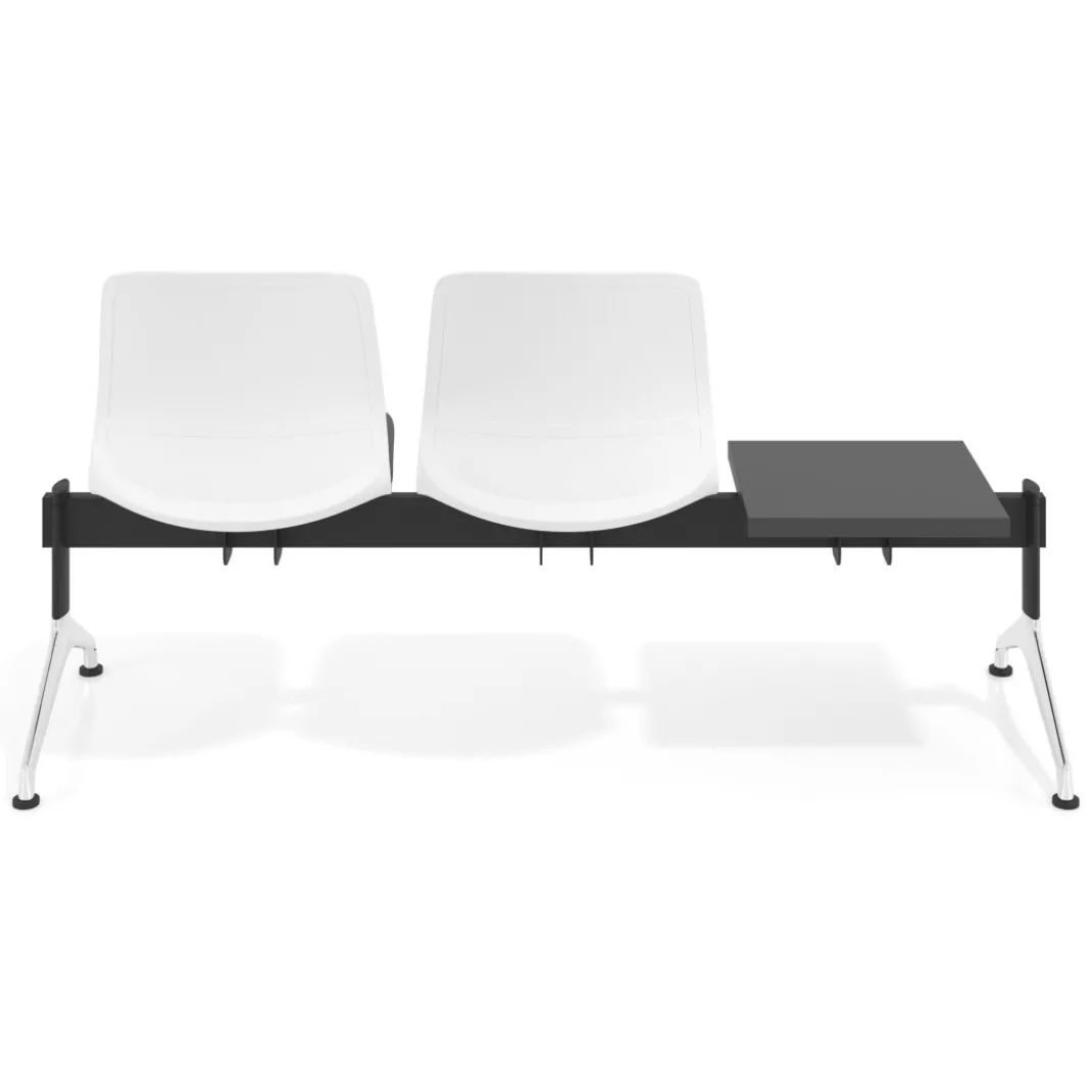 Bancada Sala de Espera Nexus 2 asientos + mesa, pata nylon
