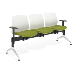 Bancada Sala de Espera Nexus 3 asientos + mesa, pata aluminio nylon