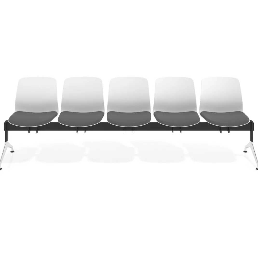 Bancada Sala de Espera Nexus 3 asientos + mesa, pata aluminio lucido