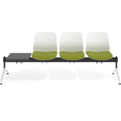 Bancada Sala de Espera Nexus 3 asientos + mesa, pata aluminio lucido