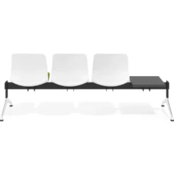 Bancada Sala de Espera Nexus 3 asientos + mesa, pata aluminio lucido