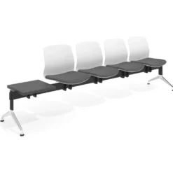 Bancada Sala de Espera Nexus 3 asientos + mesa, pata aluminio lucido