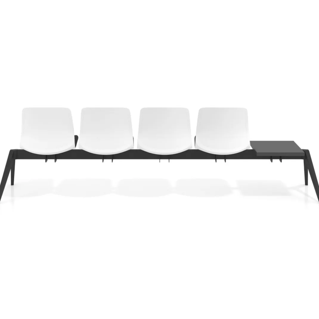 Bancada Sala de Espera Nexus 4 asientos + mesa, pata nylon