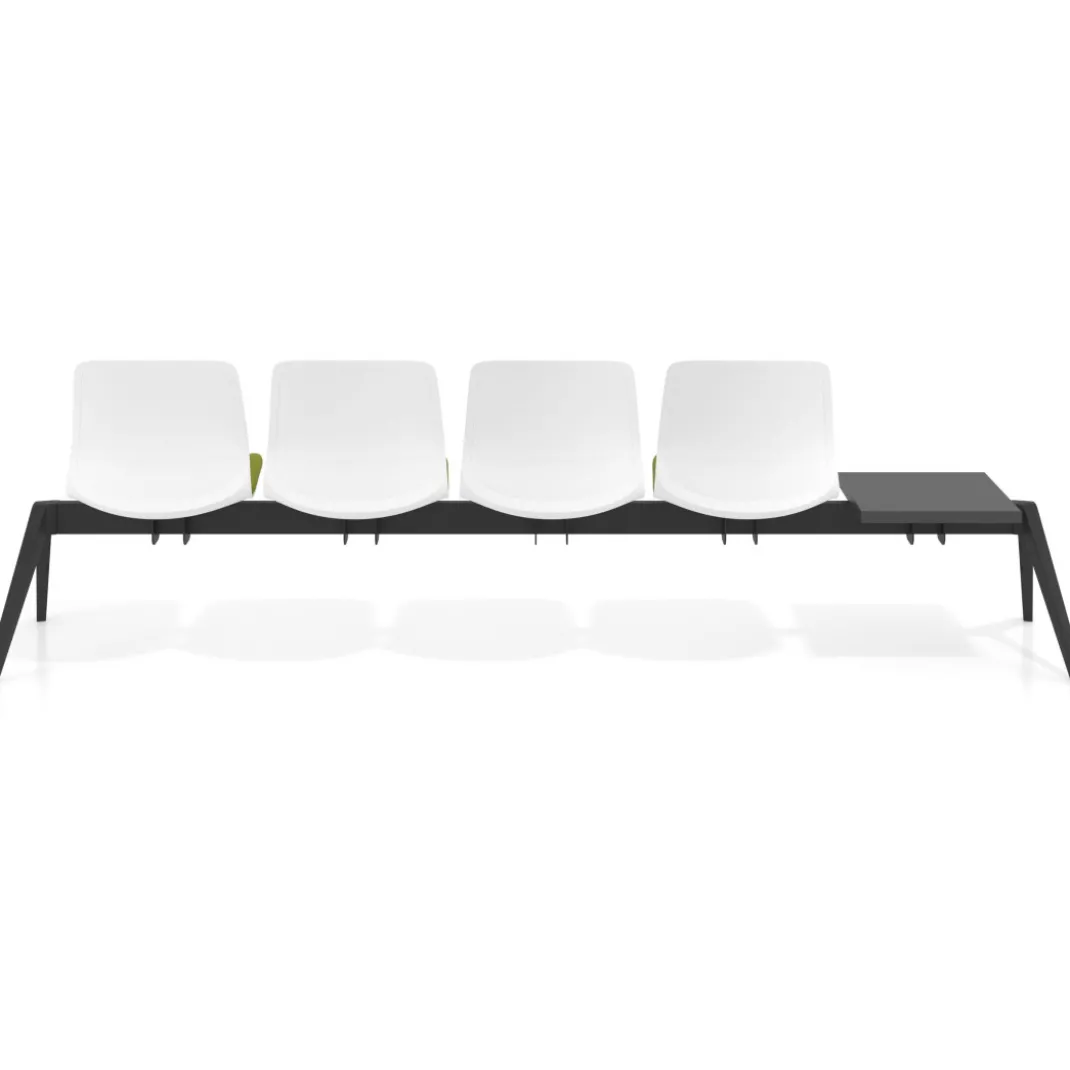 Bancada Sala de Espera Nexus 4 asientos + mesa, pata nylon