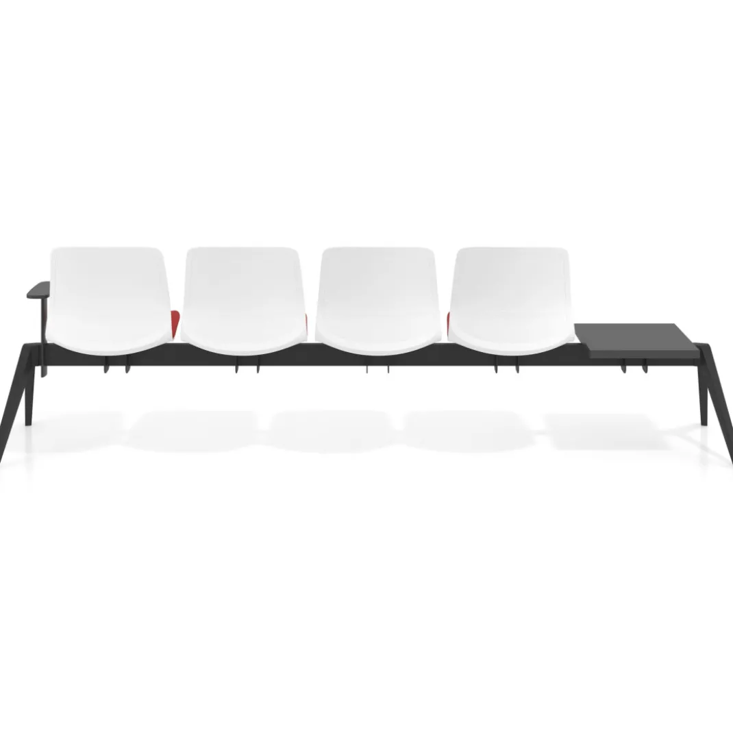 Bancada Sala de Espera Nexus 4 asientos + mesa, pata nylon