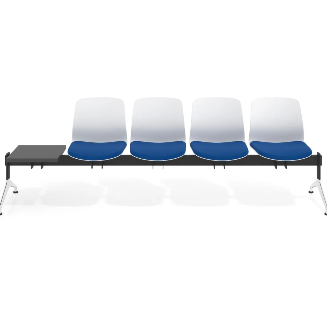 Bancada Sala de Espera Nexus 4 asientos + mesa, pata nylon