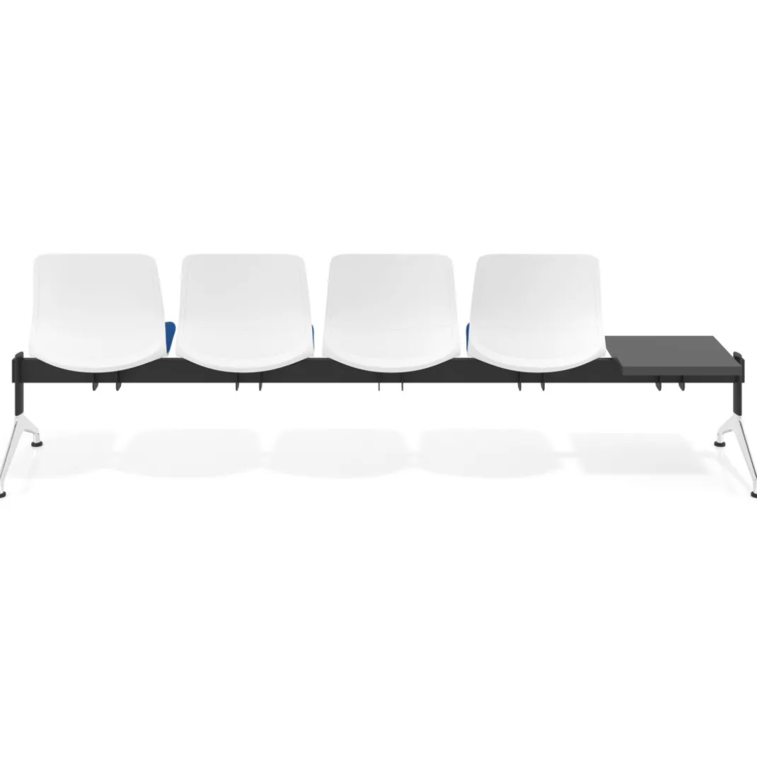 Bancada Sala de Espera Nexus 4 asientos + mesa, pata nylon