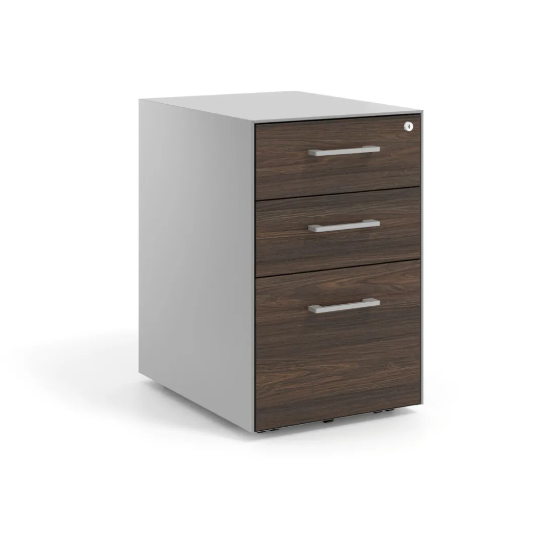 Cajonera de oficina Strong 2 cajones + archivo estructura aluminio frontales melamina