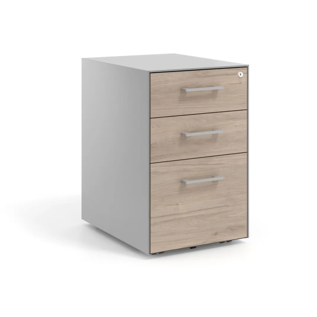 Cajonera de oficina Strong 2 cajones + archivo estructura aluminio frontales melamina