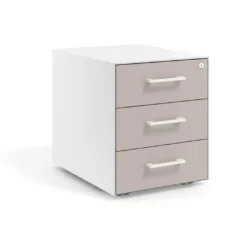 Cajonera de oficina Strong 3 cajones estructura blanca frontales melamina