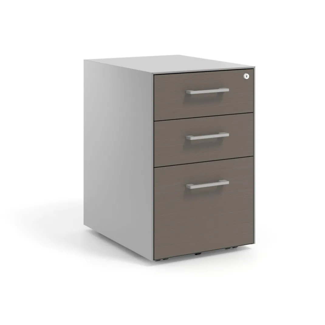 Cajonera de oficina Strong 2 cajones + archivo estructura aluminio frontales melamina
