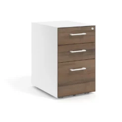 Cajonera de oficina Strong 2 cajones + archivo estructura blanca frontales melamina