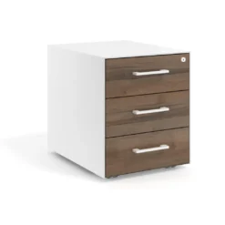 Cajonera de oficina Strong 3 cajones estructura blanca frontales melamina