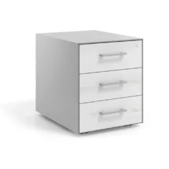 Cajonera de oficina Strong 3 cajones estructura aluminio frontales melamina