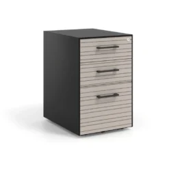 Cajonera de oficina Strong 2 cajones + archivo estructura negra frontales melamina
