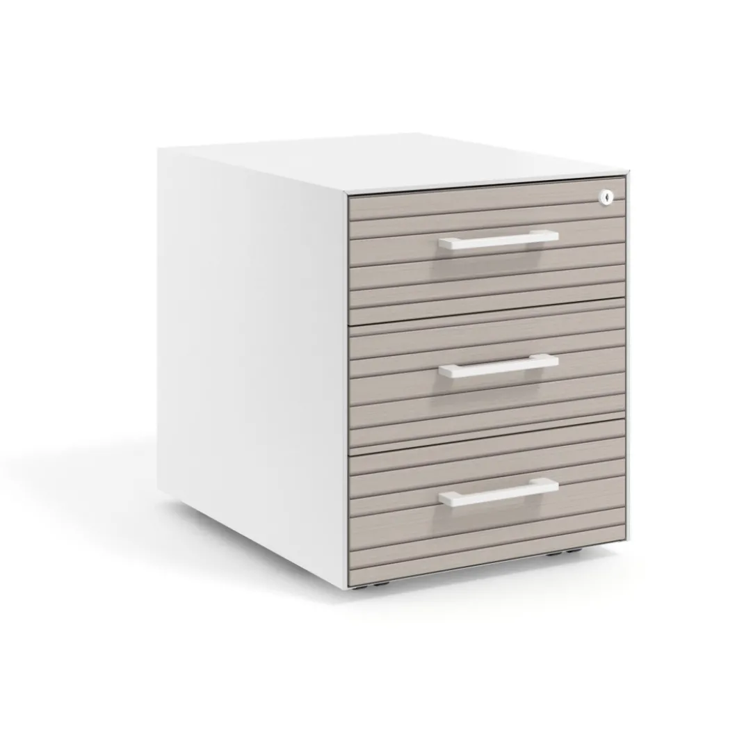 Cajonera de oficina Strong 3 cajones estructura blanca frontales melamina