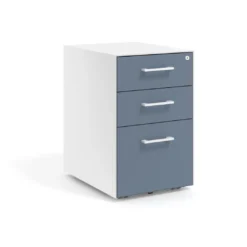 Cajonera de oficina Strong 2 cajones + archivo estructura blanca frontales melamina