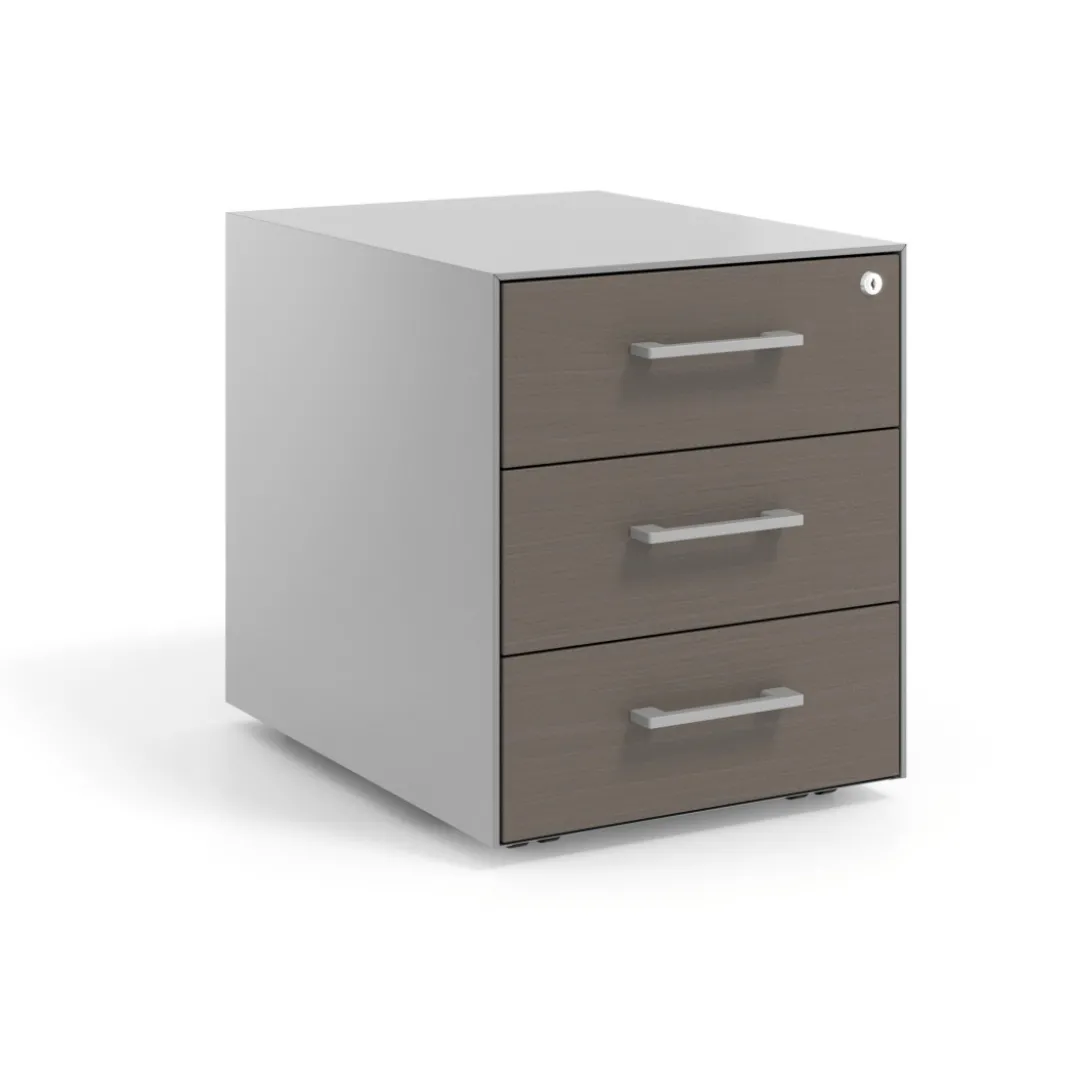 Cajonera de oficina Strong 3 cajones estructura aluminio frontales melamina
