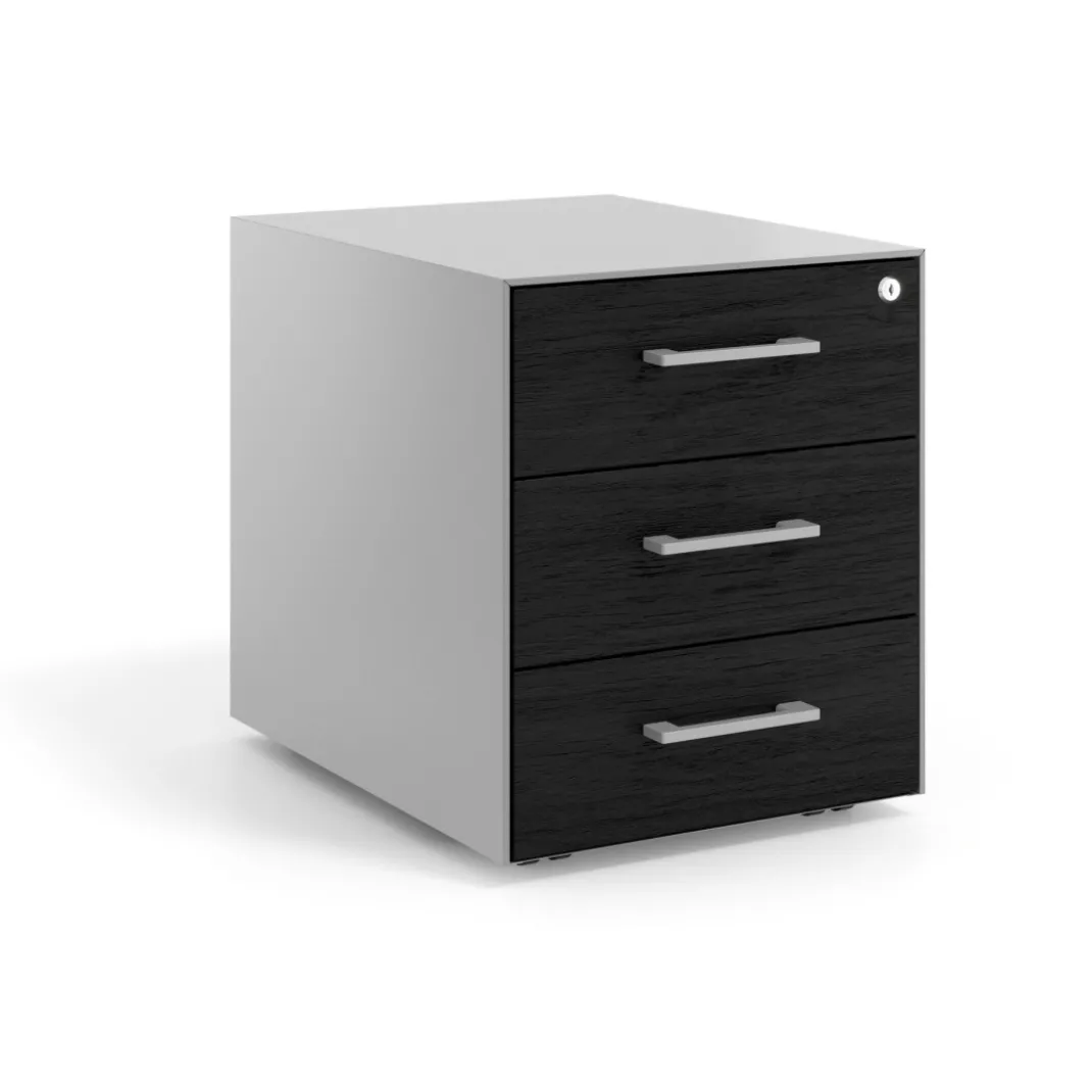 Cajonera de oficina Strong 3 cajones estructura aluminio frontales melamina