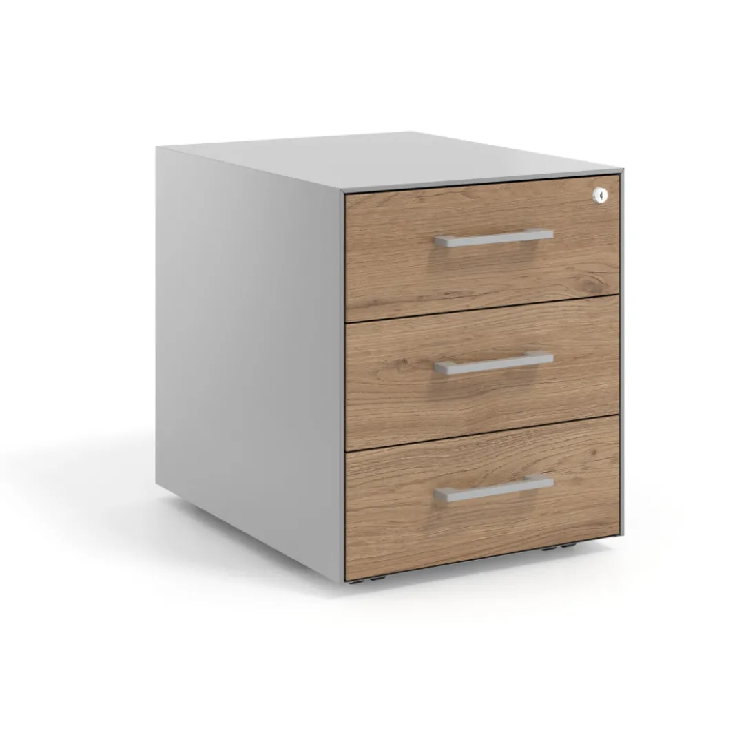 Cajonera de oficina Strong 3 cajones estructura aluminio frontales melamina