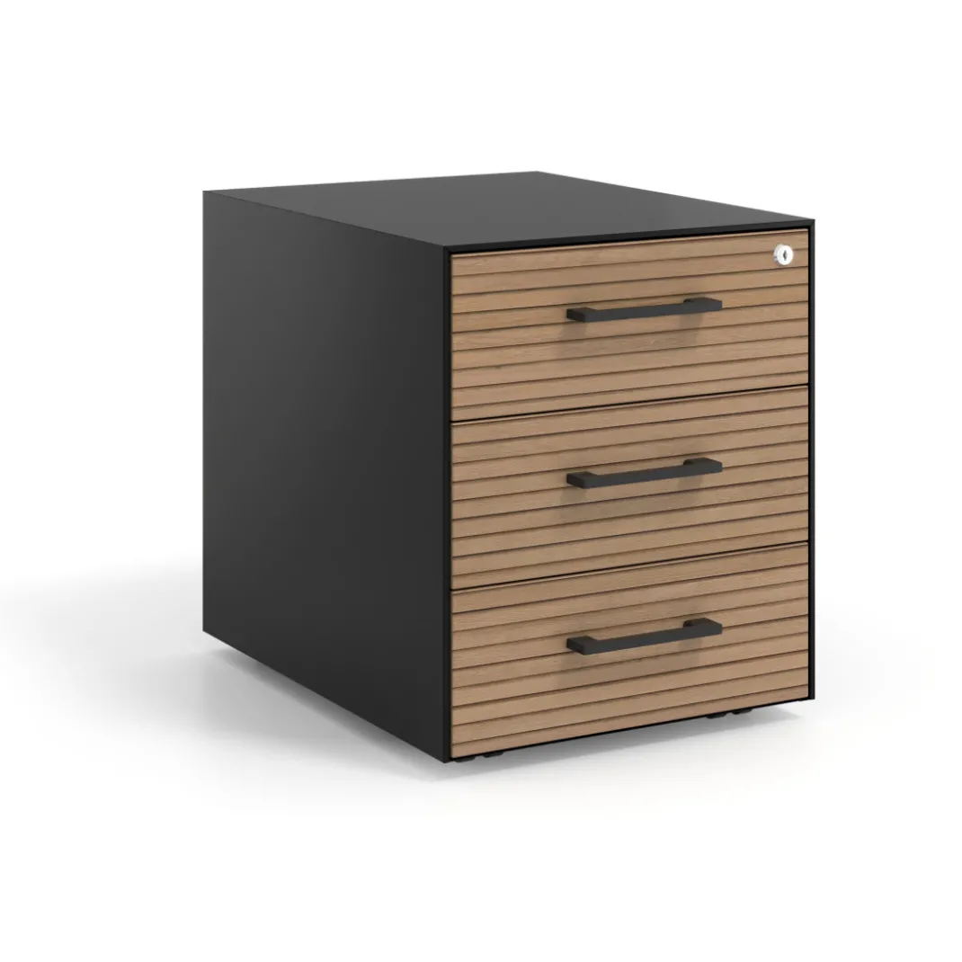 Cajonera de oficina Strong 3 cajones estructura negra frontales melamina