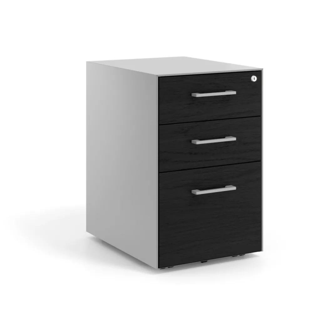 Cajonera de oficina Strong 2 cajones + archivo estructura aluminio frontales melamina