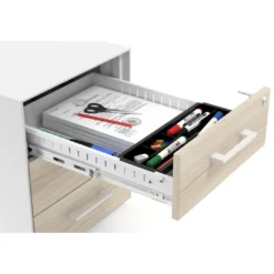 Cajonera de oficina Strong 3 cajones estructura blanca frontales melamina