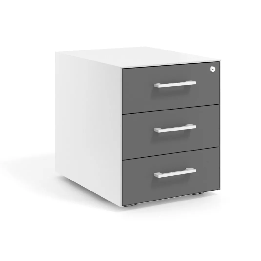 Cajonera de oficina Strong 3 cajones estructura blanca frontales melamina
