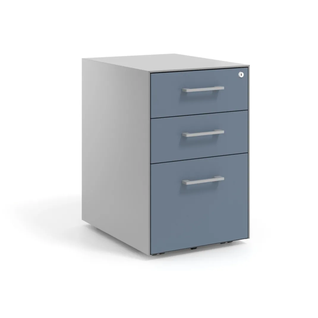 Cajonera de oficina Strong 2 cajones + archivo estructura aluminio frontales melamina