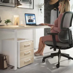 Cajonera de oficina Strong 3 cajones estructura blanca frontales melamina